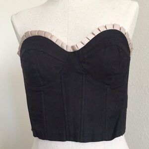 H&M Black Top with Cream Trim